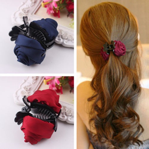 Kẹp tóc càng cua hình hoa hồng thanh lịch thời trang cho nữ