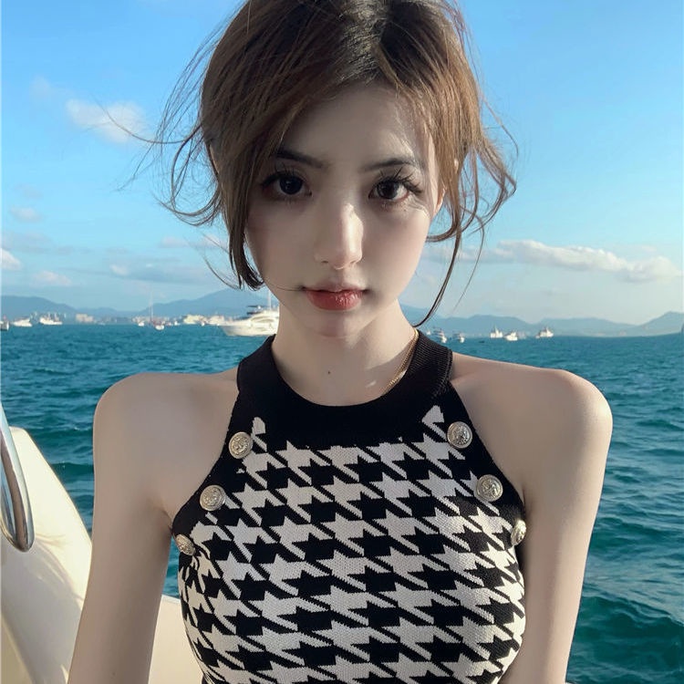 COZOK Áo Len Không Tay Dáng Ôm Gợi Cảm Thời Trang Cho Nữ