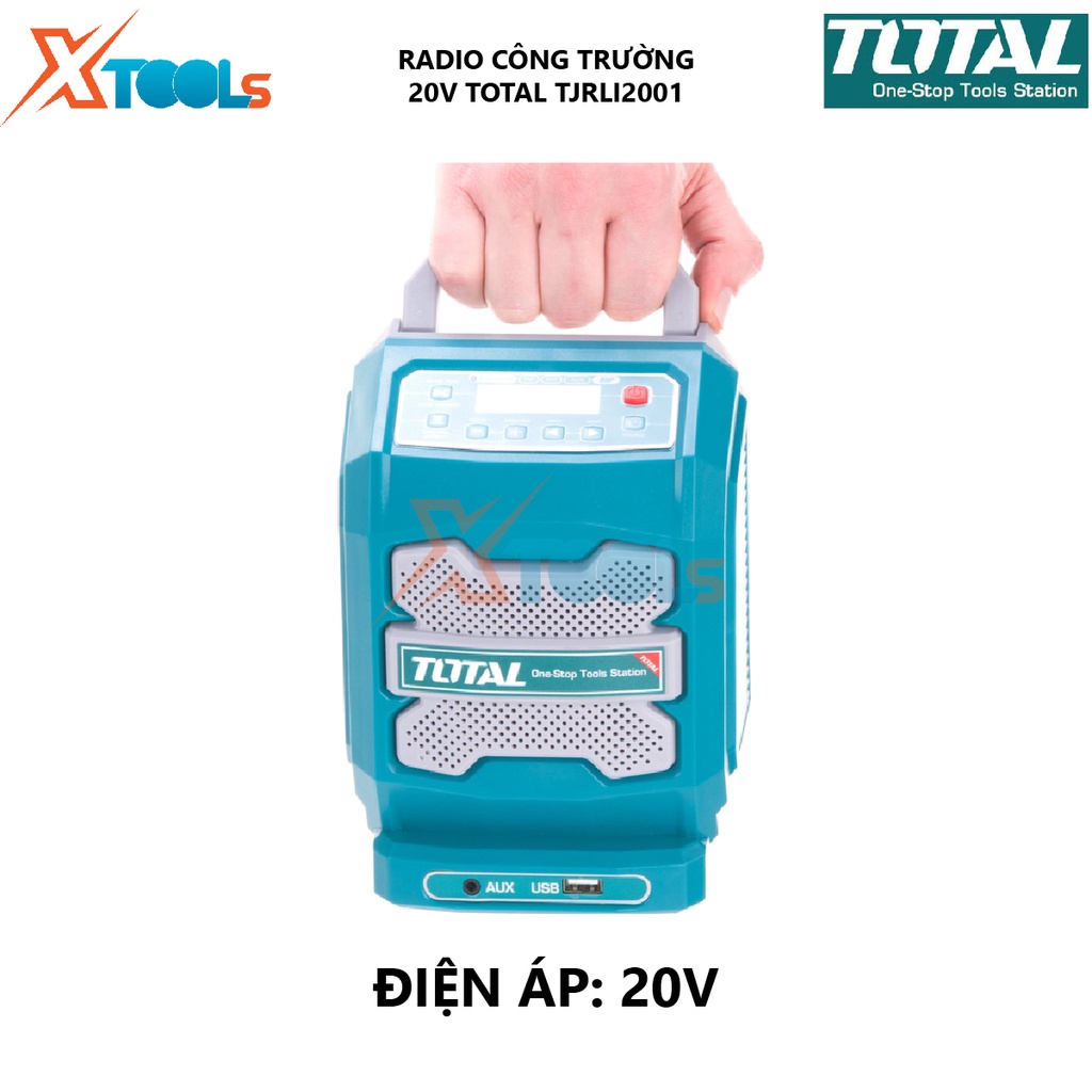 Radio công trường dùng pin TOTAL TJRI2001 lan truyền thông tin phạm vi rộng có kết nói bluetooth [XSAFE][XTOOLs]