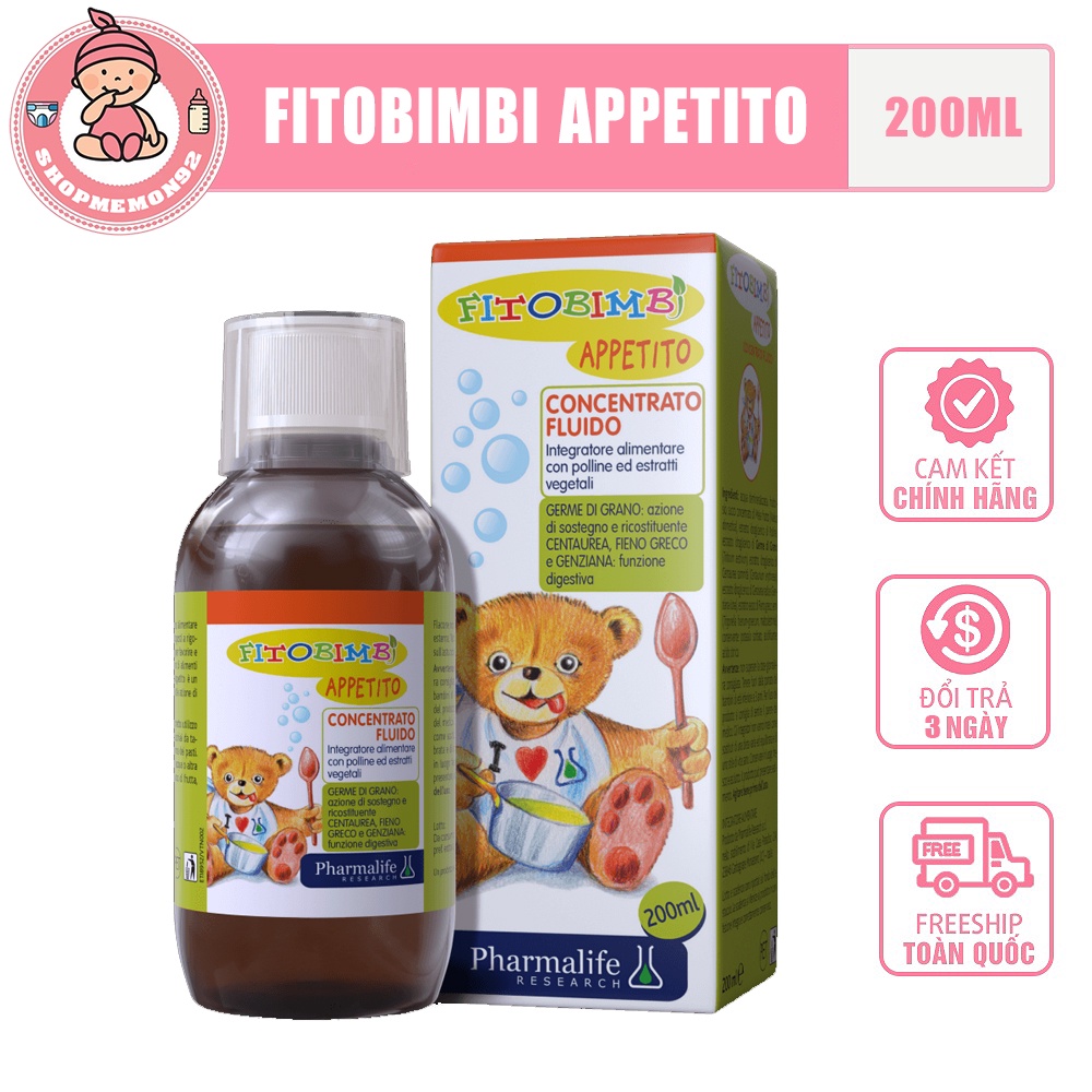 Fitobimbi Appetito - Thảo dược châu âu giúp bé ăn ngon, hấp thu tốt (Chai 200ml)