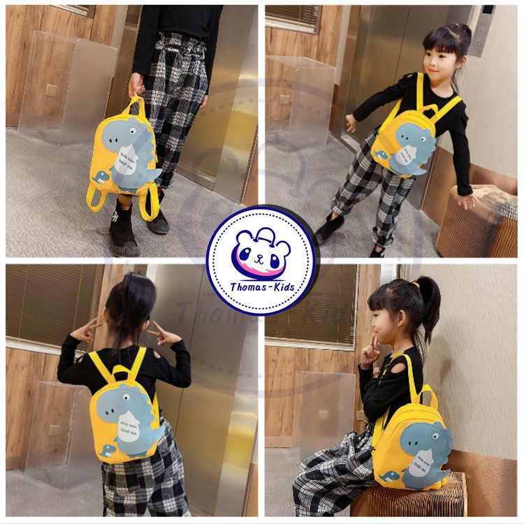 [THOMAS KIDS] Ba lô thời trang cho bé dễ thương khủng long mầm non Túi thường không thấm nước Phong cách Hàn Quốc cho trẻ em 3-7 tuổi