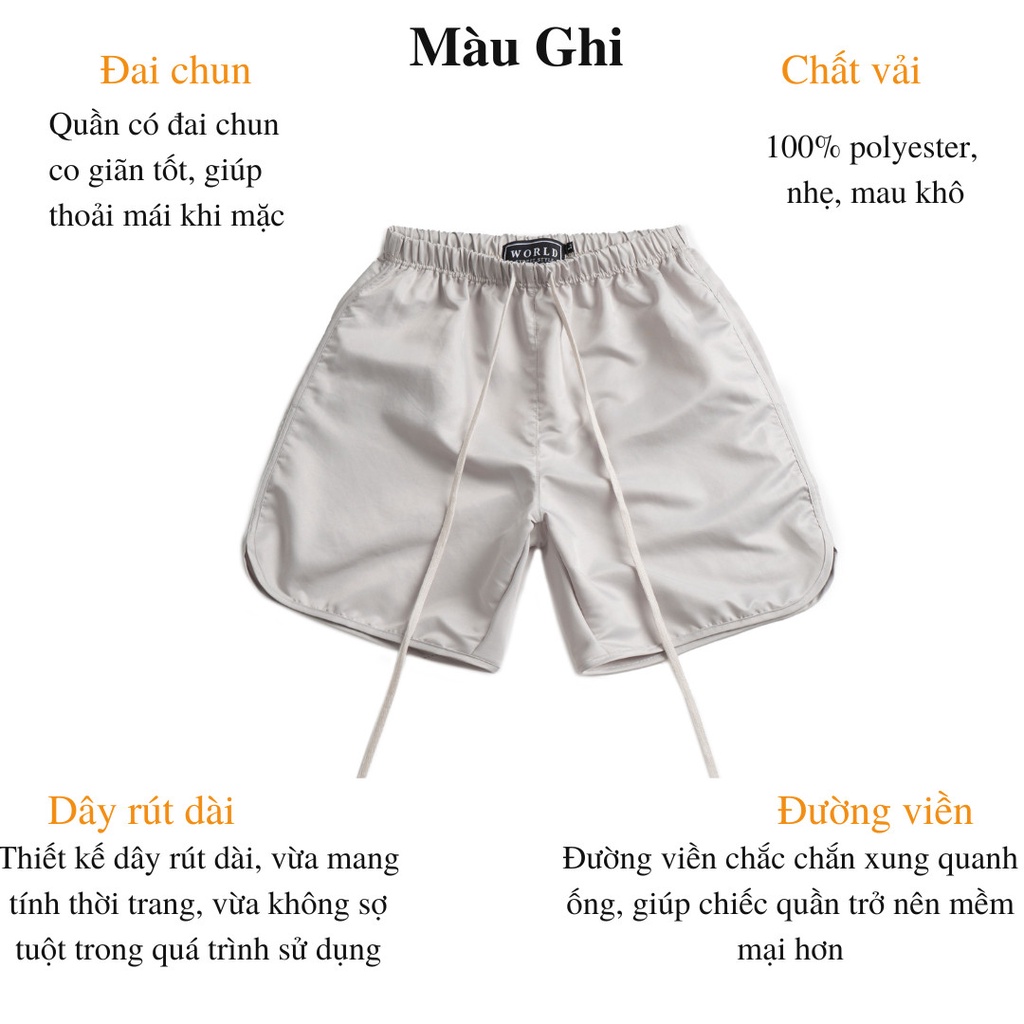 [SALE99K] Quần short nam streetwear mặc nhà, thoáng mát, chất liệu nhanh khô (hãng WSS) -Track Short