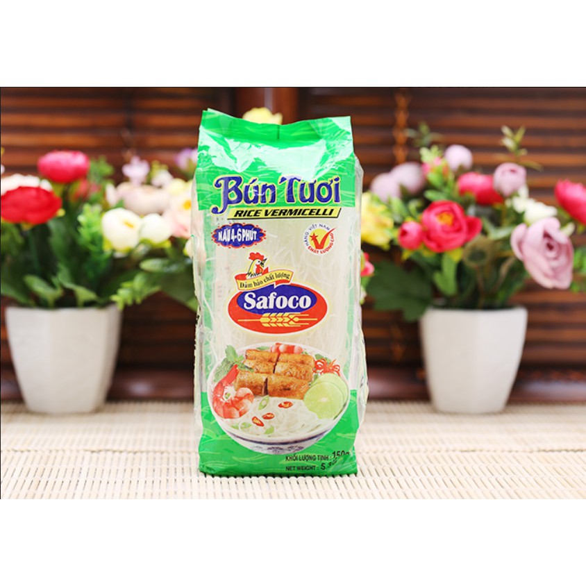 [Mã 77FMCGSALE1 giảm 10% đơn 250K] [HÀNG CÔNG TY] Bún Tươi Safoco Gói 150g, Bún Tươi Dạng Khô, Bún Safoco
