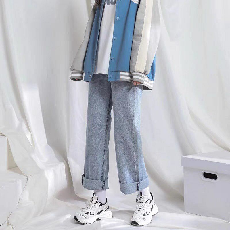 Quần Jean, baggy nữ ống xuông, hot trend, phong cách hàn thời trang. | BigBuy360 - bigbuy360.vn