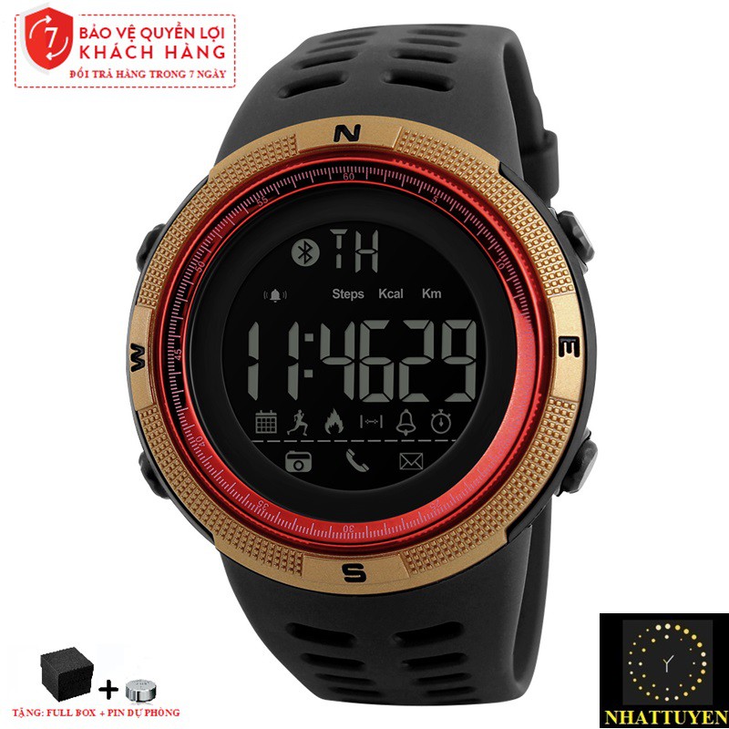 Đồng Hồ Điện Tử Nam SKMEI 1250 Dây Cao Su, Mặt Tròn Kết Nối Bluetooth - HÀNG CHÍNH HÃNG[FULLBOX] | BigBuy360 - bigbuy360.vn