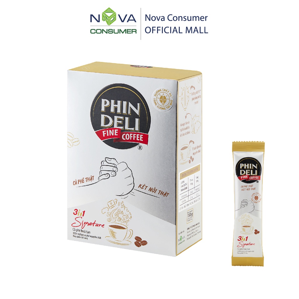 [Combo 2 hộp] Cà Phê Hòa Tan PhinDeli 3in1 Signature (15g x 10 gói x 2 hộp) | BigBuy360 - bigbuy360.vn