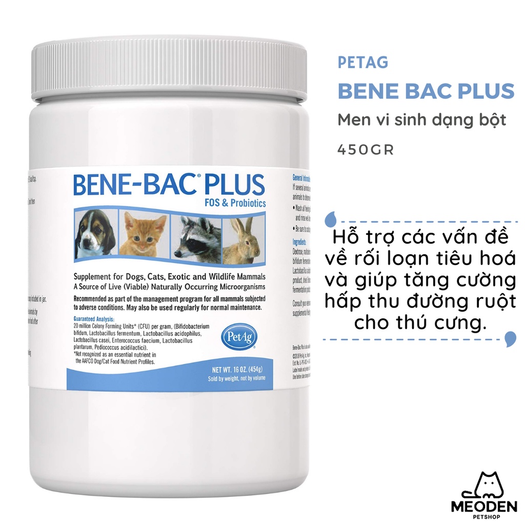 Men tiêu hóa Bene-Bac Plus dạng bột cho chó mèo