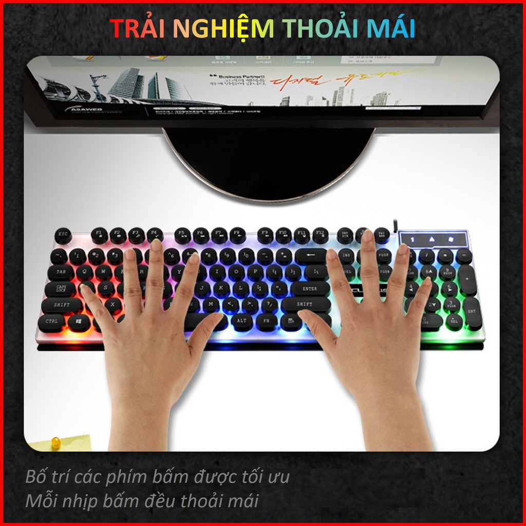 [Rẻ Vô Địch] Bàn phím giả cơ SSS led 7 màu cho game thủ chuyên nghiệp, phím tròn độc lạ, độ nhạy cao BH 6 tháng. | BigBuy360 - bigbuy360.vn