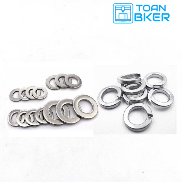 Bộ 70 cái vòng đệm inox (đệm phẳng/vênh) (long đền) M3/M4/M5/M6/M8 (bulon ốc vít long đen long đền)