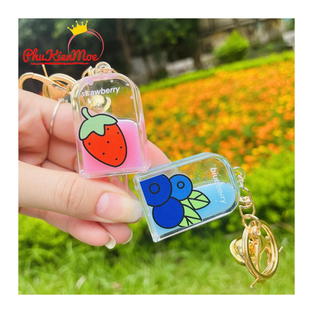 Móc chìa khóa nước hình que kem 2 màu xanh và hồng hàng loại 1 , PhuKienMoe handmade