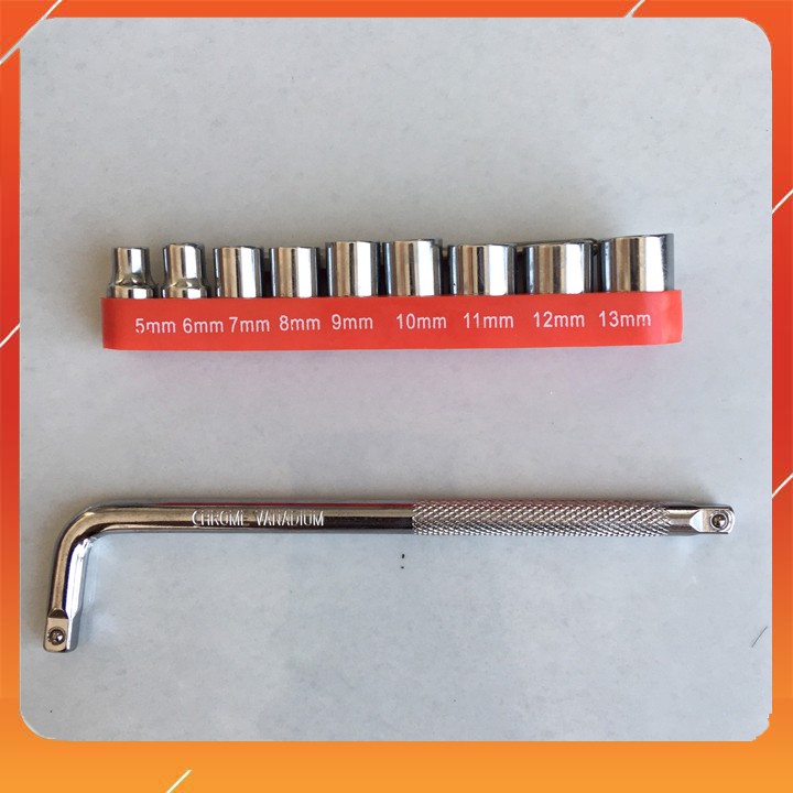 Bộ Đầu tuýp + Cần Siết Chữ L Đầu 1/4" - Dài 16cm