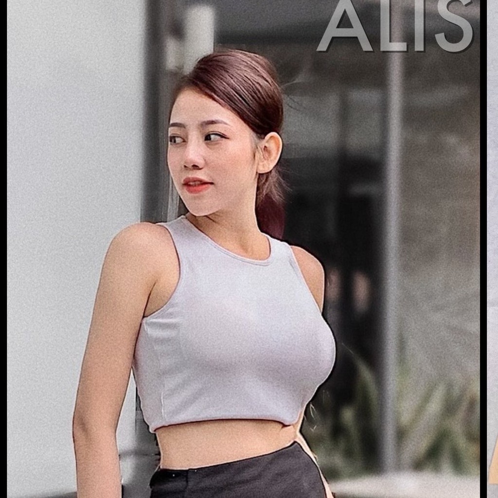 Áo Croptop Nữ Thun Trơn 3 Lỗ Ôm Body Sát Nách Kiểu Khoét Hở Lưng Có Độn Mút Ngực Không Tay Sexy Crop Top CRT 2021 Ba Lỗ