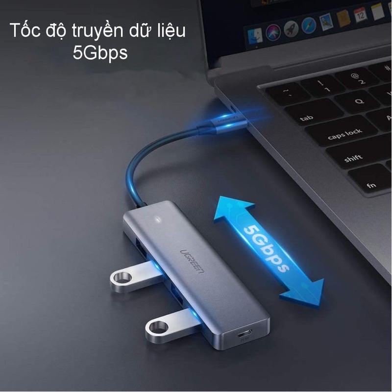HUB bộ chia 4 cổng USB 3.0 từ Type C chính hãng Ugreen CM219 70336 - Bảo hành chính hãng 18 tháng