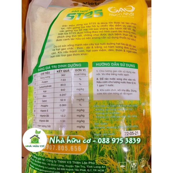 Túi 5kg Gạo ST25 - Gạo ngon nhất - Gạo sữa Dương Xuân Quả - The Best Rice