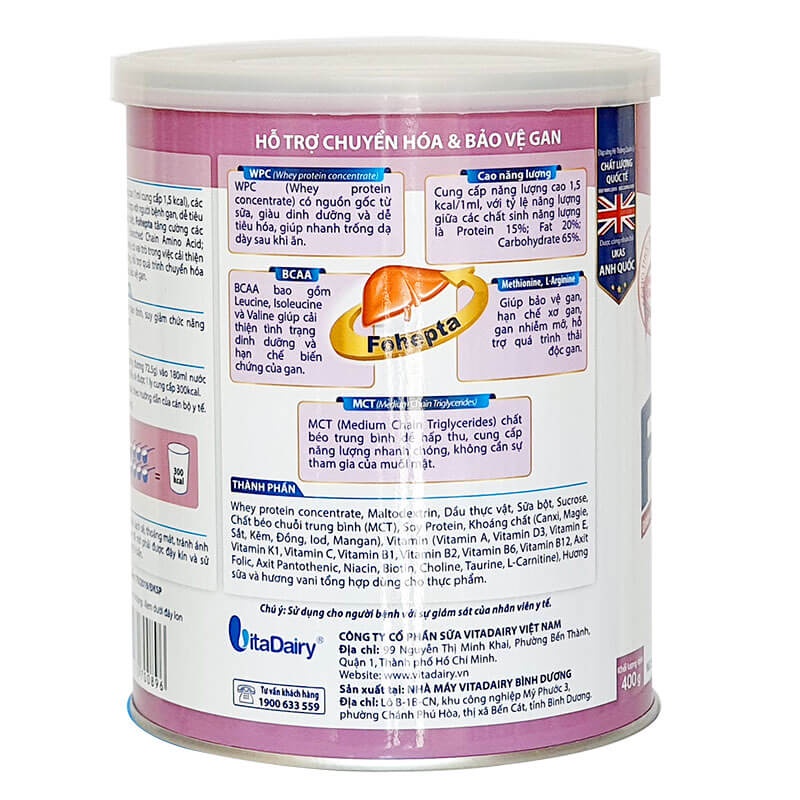 Sữa fohepta lon 400g dành cho người bị bệnh gan