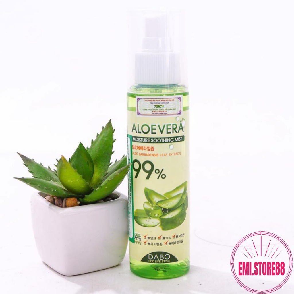 (HÀNG CHÍNH HÃNG) NƯỚC XỊT KHOÁNG DƯỠNG DA CAO CẤP  DABO ALOEVERA hiệu quả vượt trội