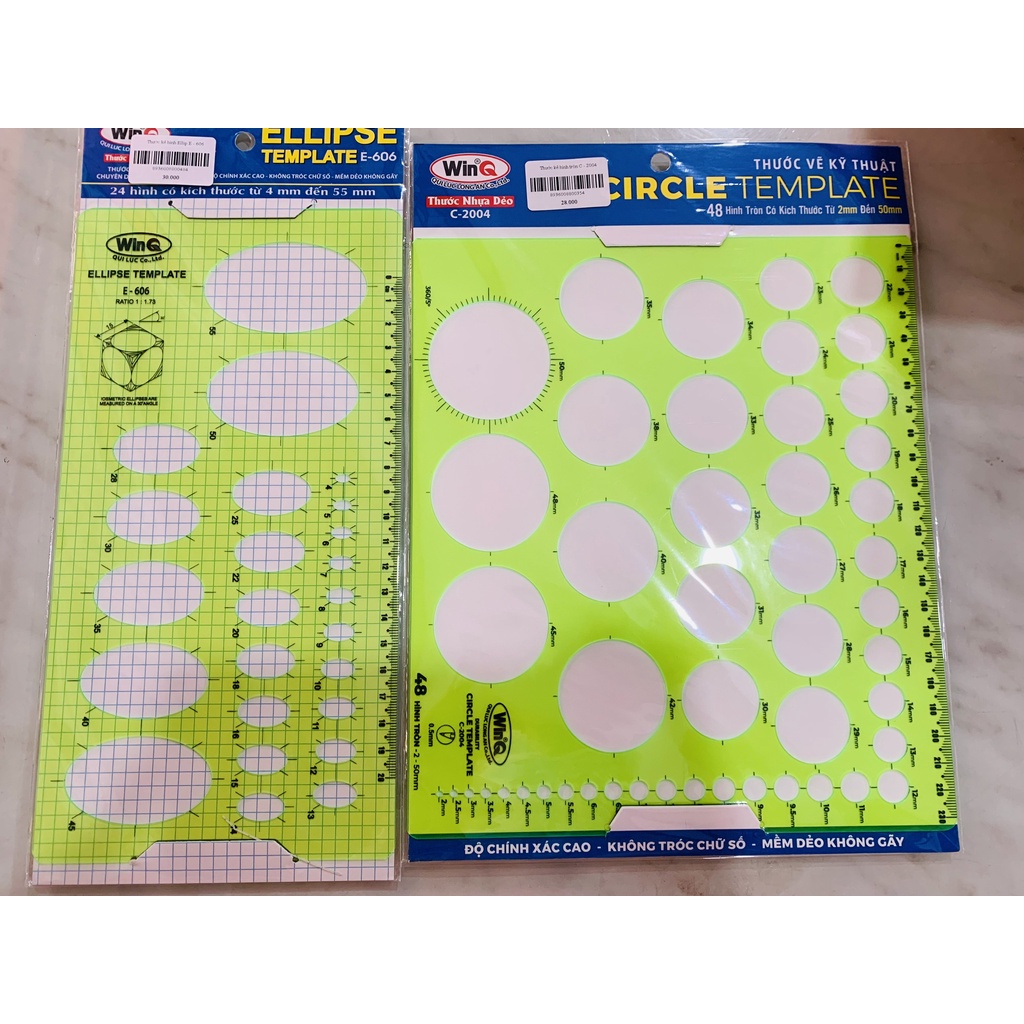 Thước kẻ hình tròn WinQ C - 2004 làm bằng nhựa dẻo chất lượng cao, có vạch kẻ chia độ và chia kích thước chính xác.
