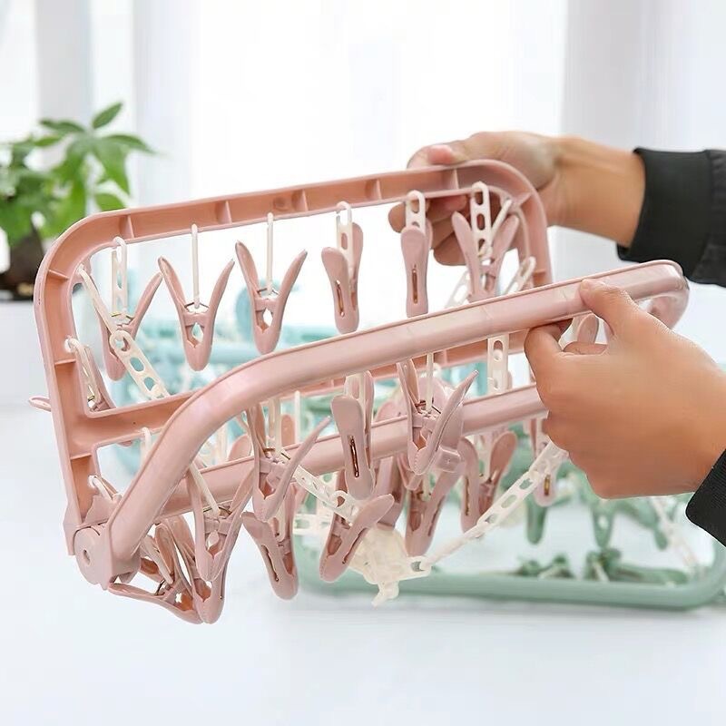 Móc chùm phơi quần áo, đồ baby, tã, đồ nhỏ 32 kẹp tiện dụng dành cho gia đình