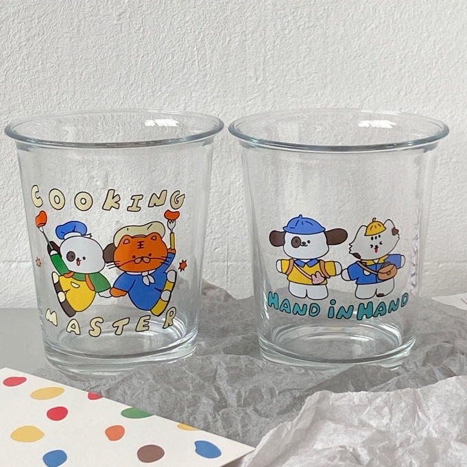 Cốc, Ly Uống Nước Vành Loe Size Nhỏ Hổ và Cún