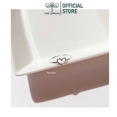 Nhẫn bạc nữ TLEE bạc trái tim rỗng trơn basic TLEE JEWELRY A0316
