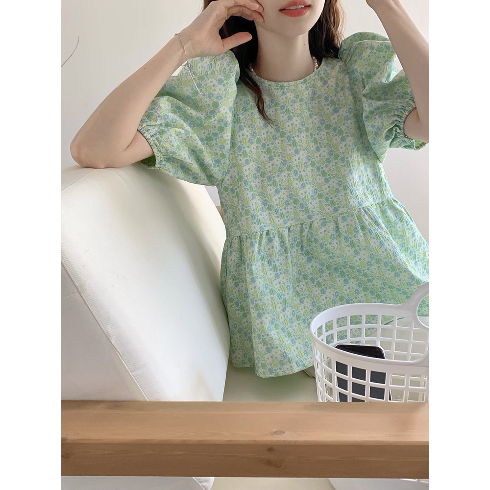 Áo Sơ Mi Tay Phồng Thắt Nơ Lưng Phong Cách Hàn Quốc Thanh Lịch Dành Cho Nữ