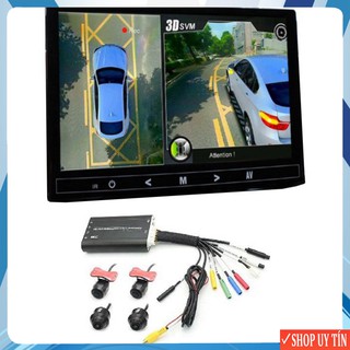 Bộ Camera hành trình 360 độ 3D cao cấp chuẩn AHD 1080P, lắp cho màn hình có sẵn trên xe ô tô HD366
