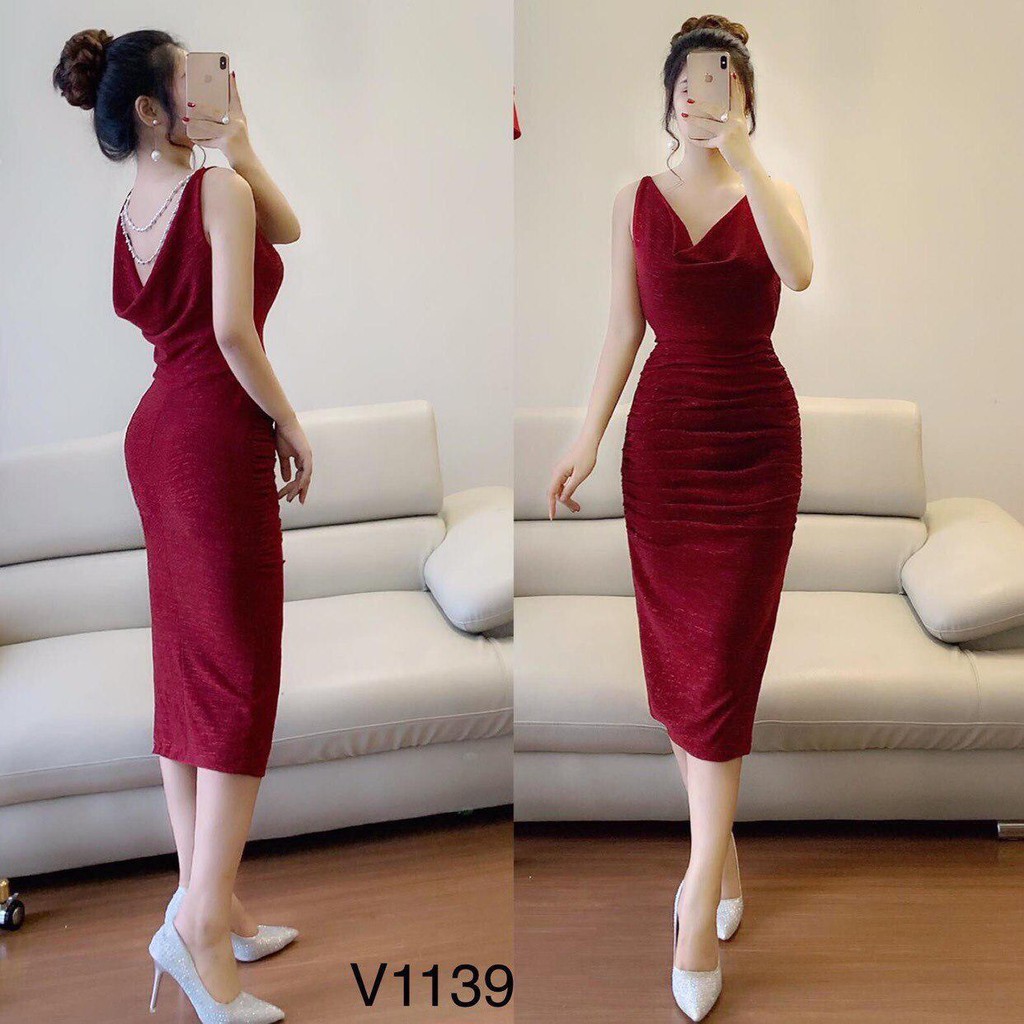 [ xả kho ] MiD Đầm dáng ôm body sexy quyến rũ dành cho phái đẹp V1139 Mie Design (kèm ảnh thật shop chụp)
