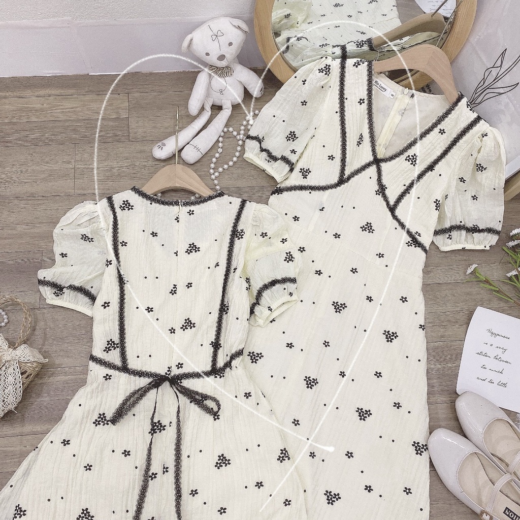 Váy hoa thô boy loại 1 tiểu thư nhẹ nhàng