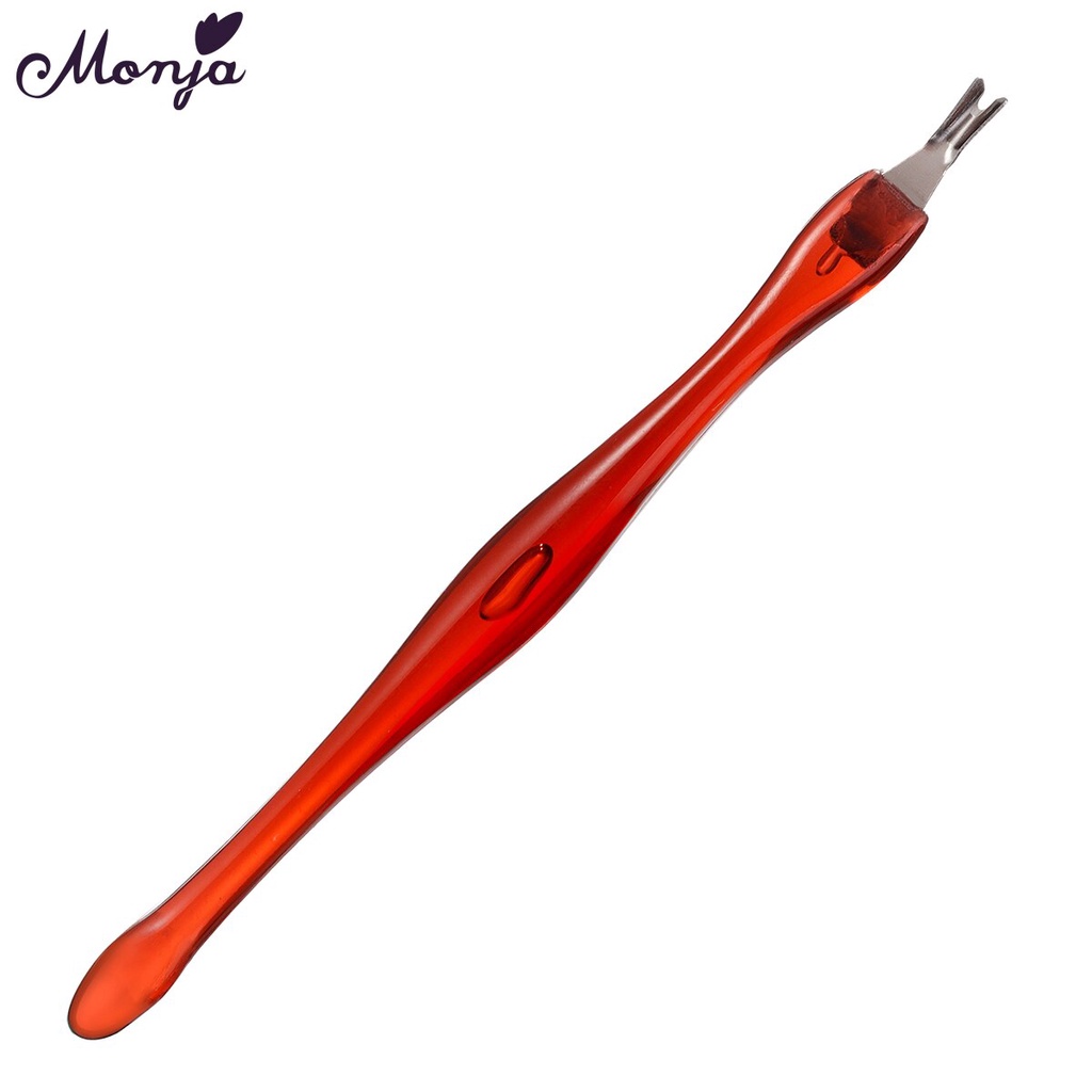 MONJA [Hàng mới về] Dụng cụ đẩy da chết đầu hình nĩa bằng thép không gỉ dùng cho chăm sóc móng màu nâu