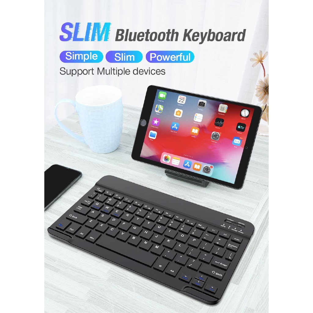 Bàn Phím Bluetooth Không Dây 7inch Cho IOS Ipad Android Tablet PC Windows Ipad Bluetooth iPhone Samsung