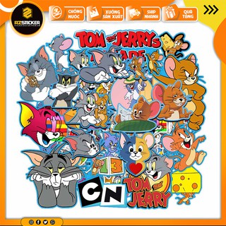 Miếng Dán Sticker Tom Và Jery Dán Laptop , Vali , Điện Thoại , Máy Tính , Nón Bảo Hiểm , Chống Nước