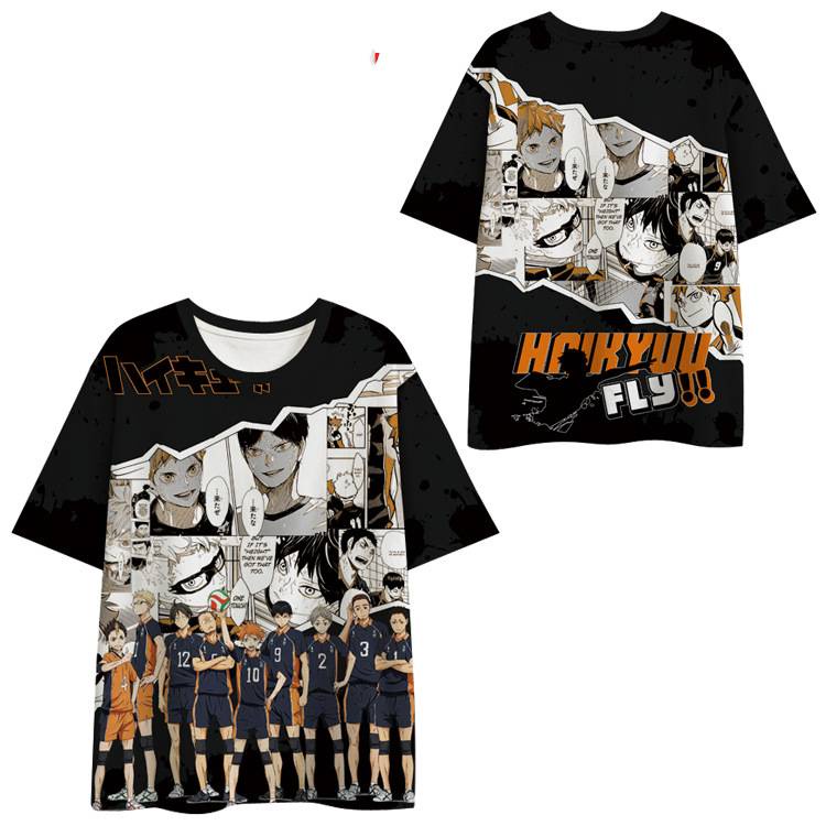 Áo Thun Tay Ngắn Dáng Rộng In Hình Anime Haikyuu Thời Trang Cho Nam Và Nữ