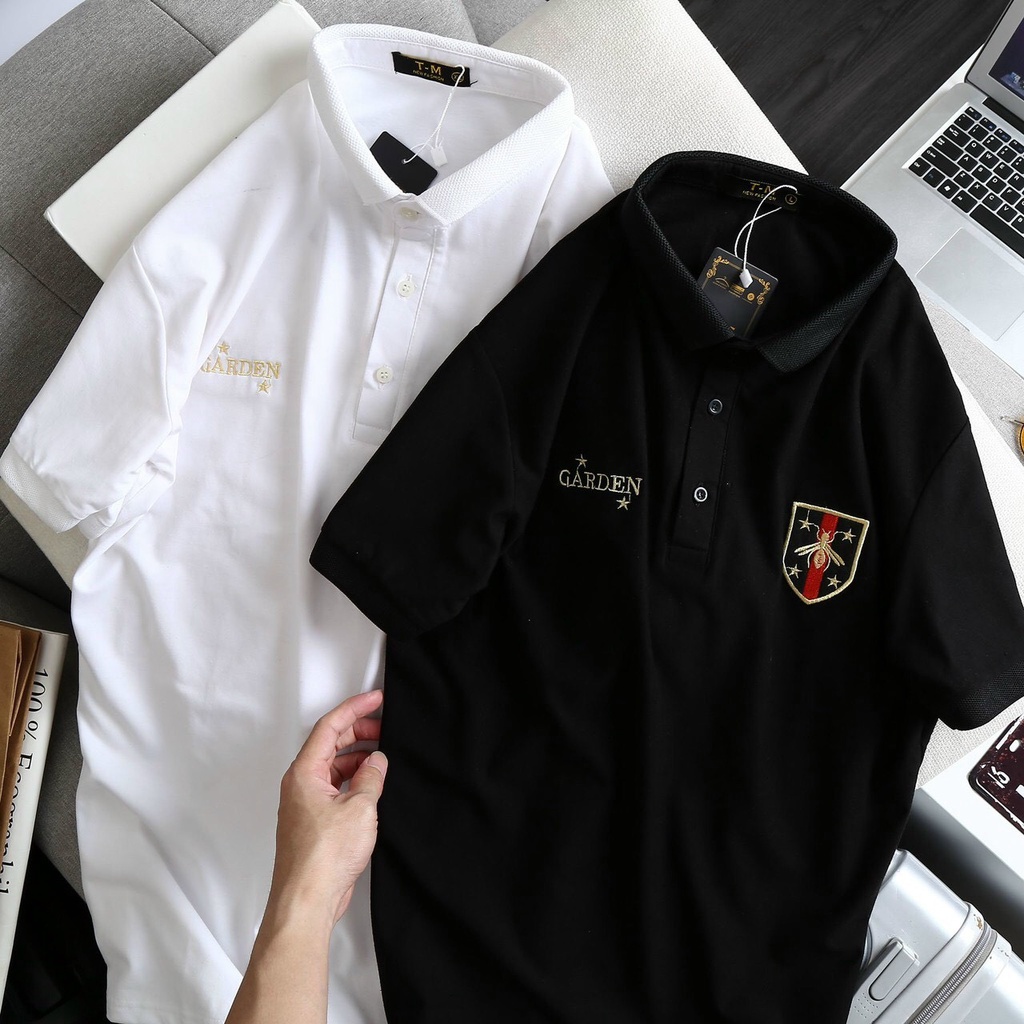 Áo thun nam POLO tay ngắn vải cotton thêu Logo Bướm Phối chữ co giãn,form đẹp,mẫu mới,giá rẻ-PVT FASHION