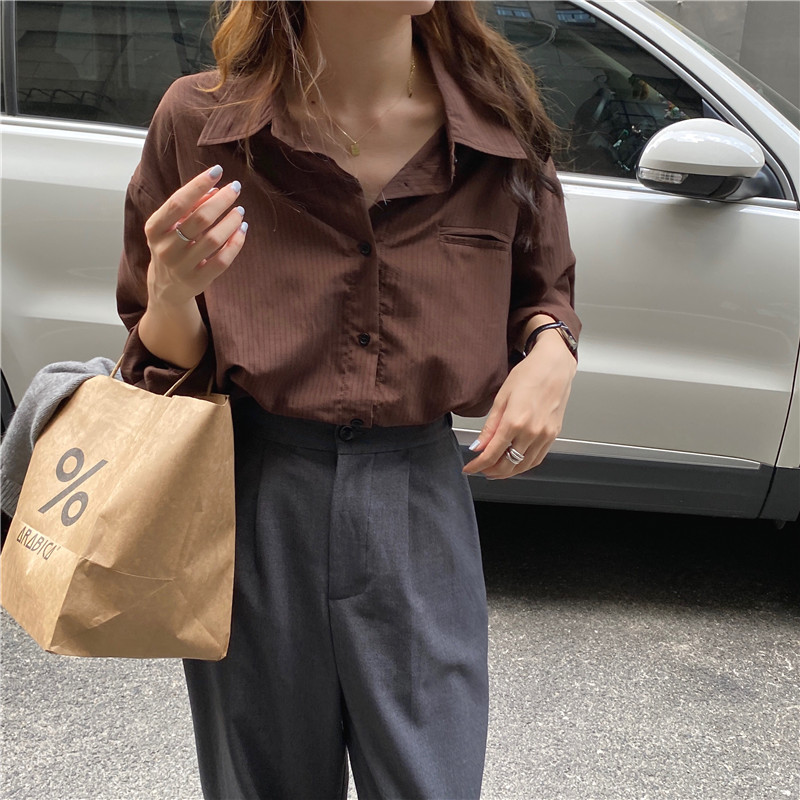 Áo Sơ Mi Kẻ Sọc Dài Tay Thời Trang Cá Tính 38107