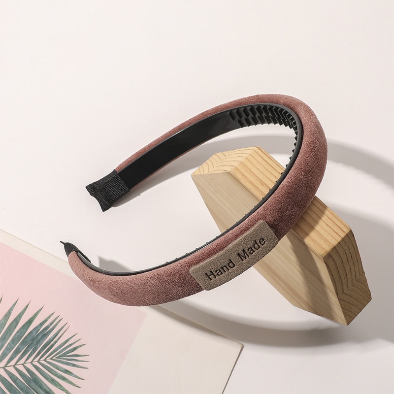 Băng Đô Cài Tóc Bằng Xốp Dày Dặn Màu Trơn Không Trượt Răng Phong Cách Vintage Thanh Lịch