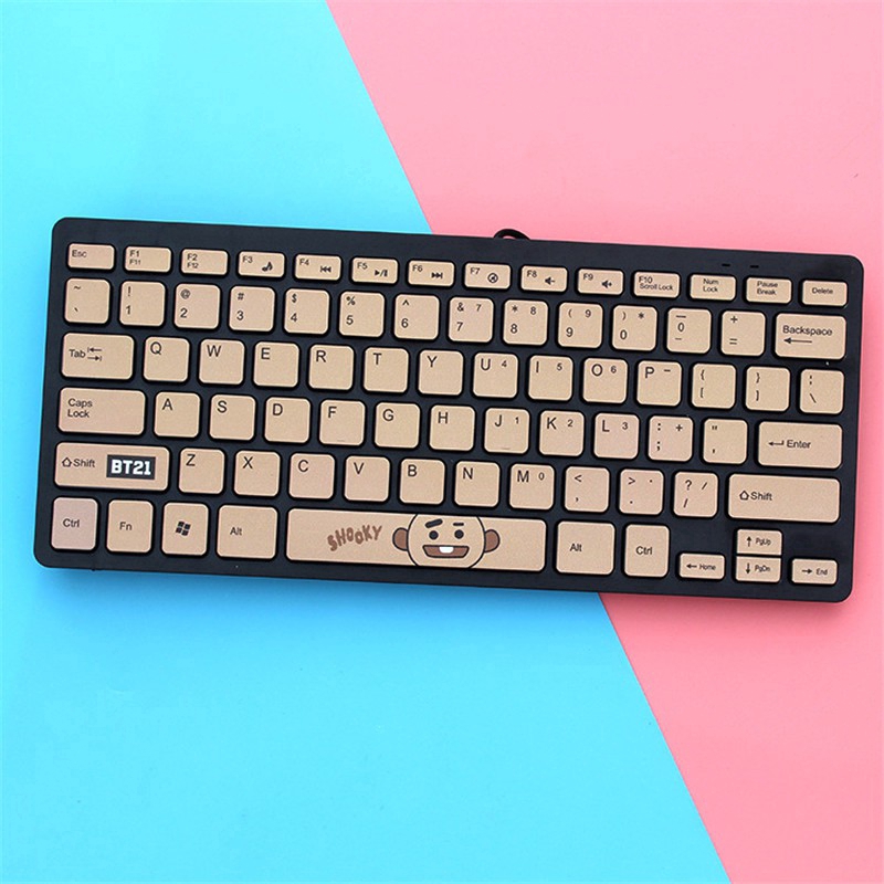 Bàn phím mini phong cách KPOP BTS BT21 Bangtan Boy kết nối USB cho máy tính laptop