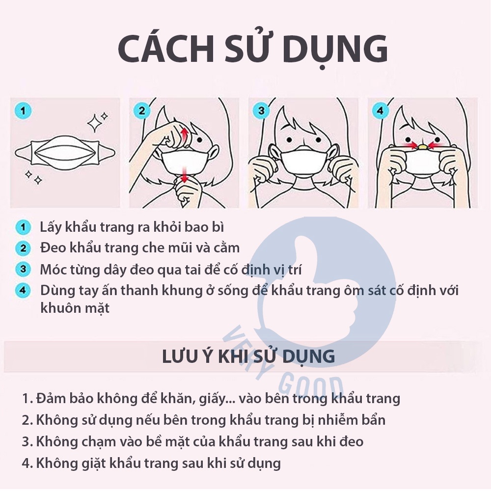 Túi 10 khẩu trang y tế 4 lớp kháng khuẩn 3d KF94 chống khói bụi vi khuẩn Hàn Quốc trangsport sport