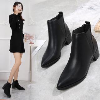 Giày Bốt Ngắn Nữ Thu Đông Giữa Gót Mũi Nhọn Mắt Cá Chân Giày Bốt Nữ Thời Trang Giày Bốt Ngắn Giày Bốt Nữ Thông Thường Ôm Hơn Nhìn Tất Cả @ -