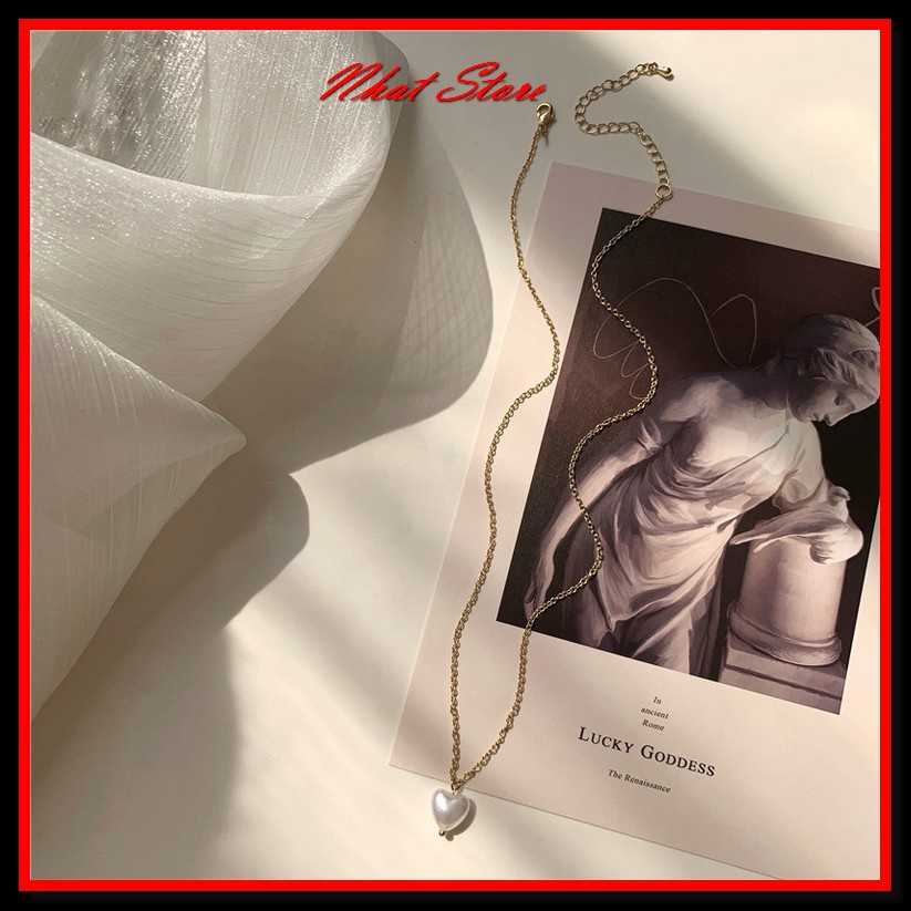 Vòng choker, dây chuyền nữ hình trái tim Nhatstore