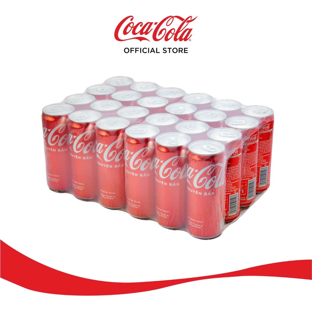 Lốc 24 Lon Nước Giải Khát Coca-Cola Vị Nguyên Bản Original Lon 320ml