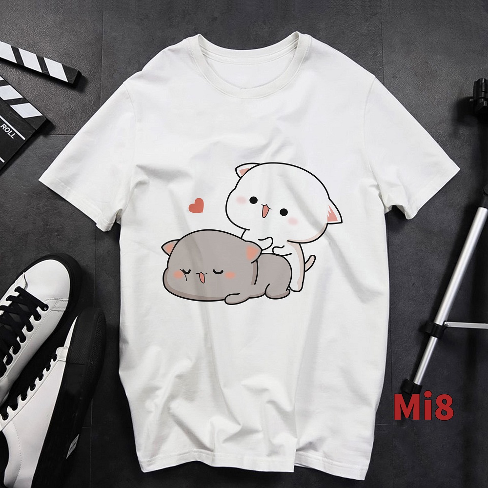 Áo thun trắng Mèo Mi đáng yêu | BigBuy360 - bigbuy360.vn