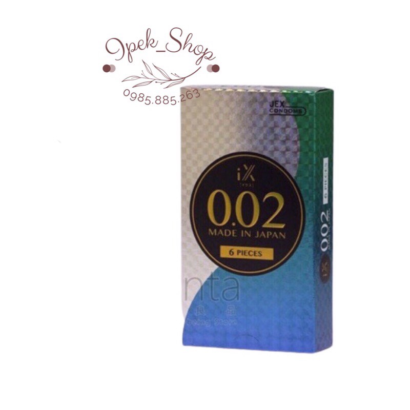 Bao cao su JEX  IX 0.02 – Siêu mỏng trơn chỉ 0.02mm - Hộp 6 Pcs - Ipek_Shop
