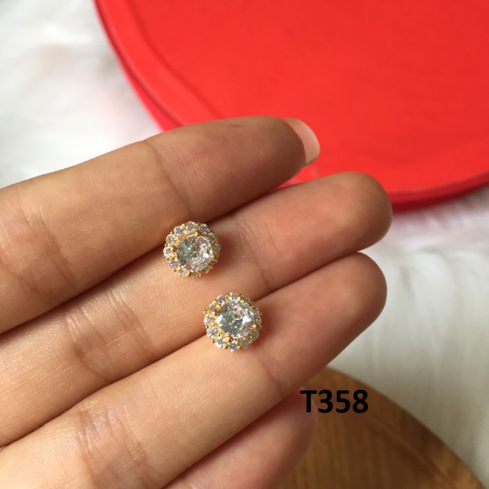 Bông Tai Nữ Dáng Dài Đá Xanh Ngọc T165 Bạc 925 Mạ Vàng Namoo Jewelry