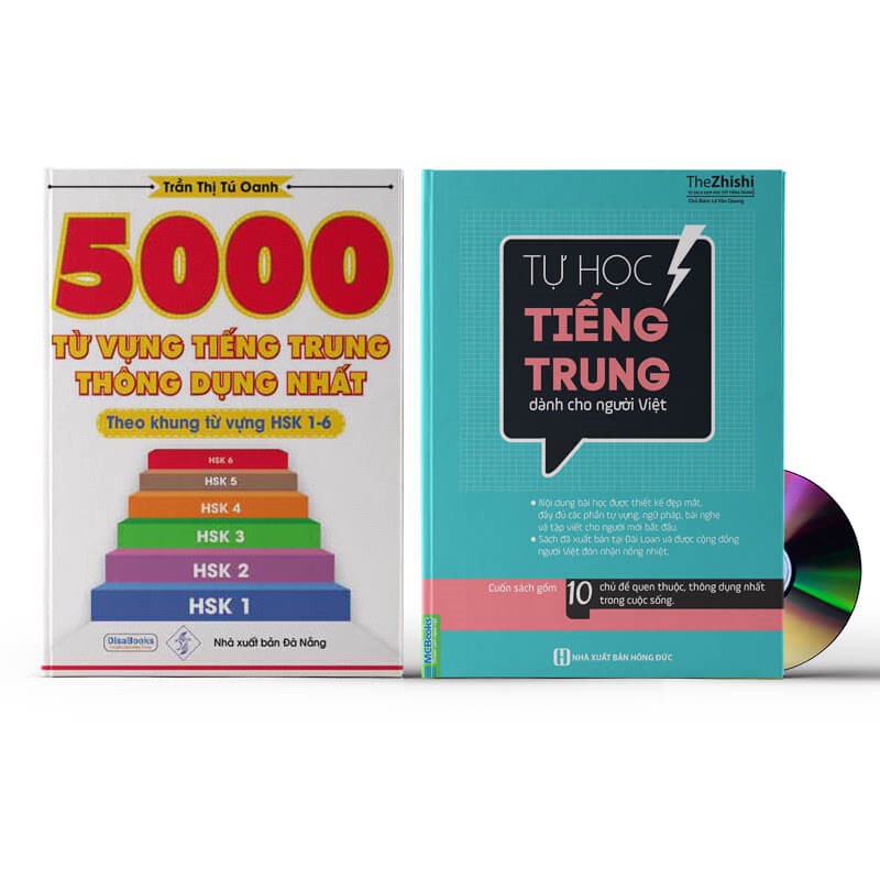 Sách-Combo: 5000 từ vựng tiếng Trung thông dụng nhất + Tự học tiếng Trung dành cho người Việt+ DVD tài liệu