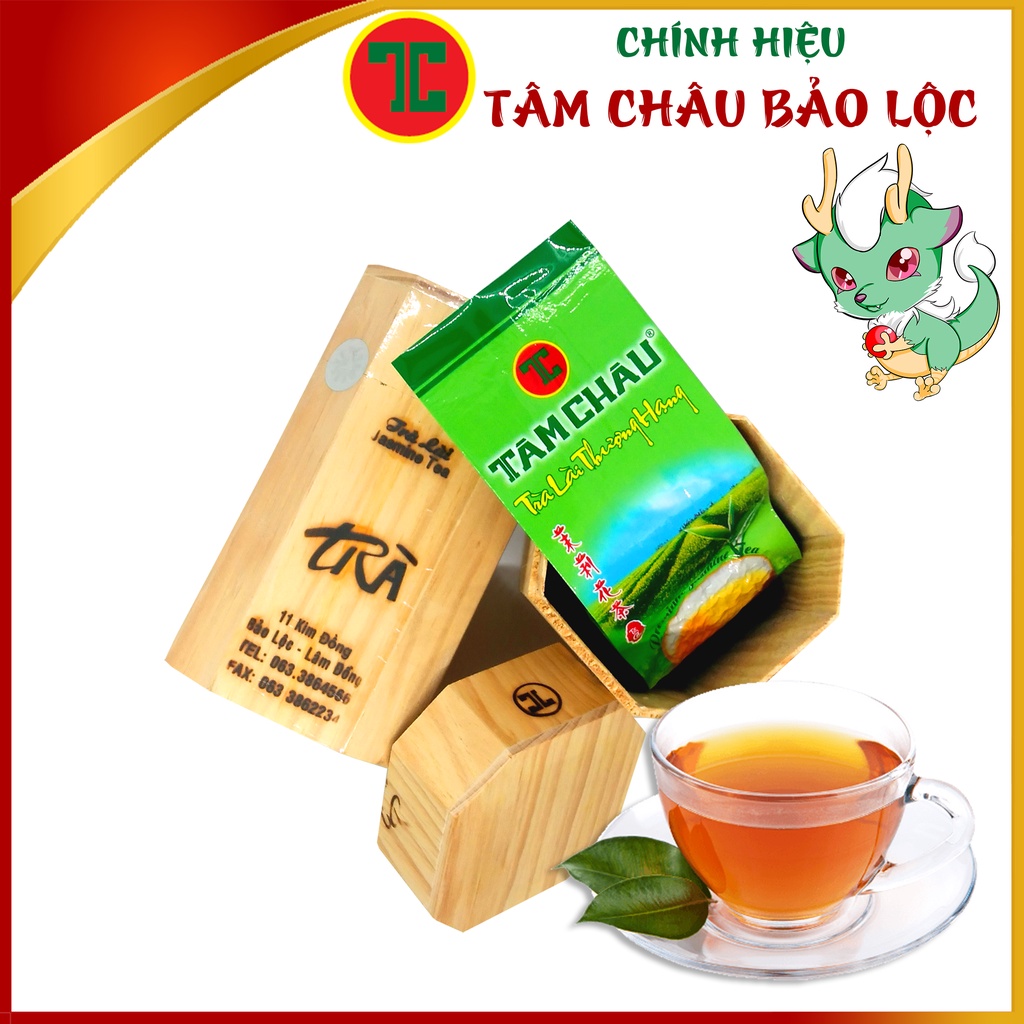 Trà Lài Cao Cấp Hộp Gỗ 100G Chính hiệu TÂM CHÂU BẢO LỘC