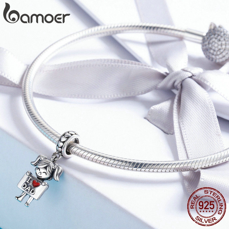 BAMOER Dây Chuyền Bạc 925 Mặt Khắc Chữ Thời Trang Dành Cho Nữ