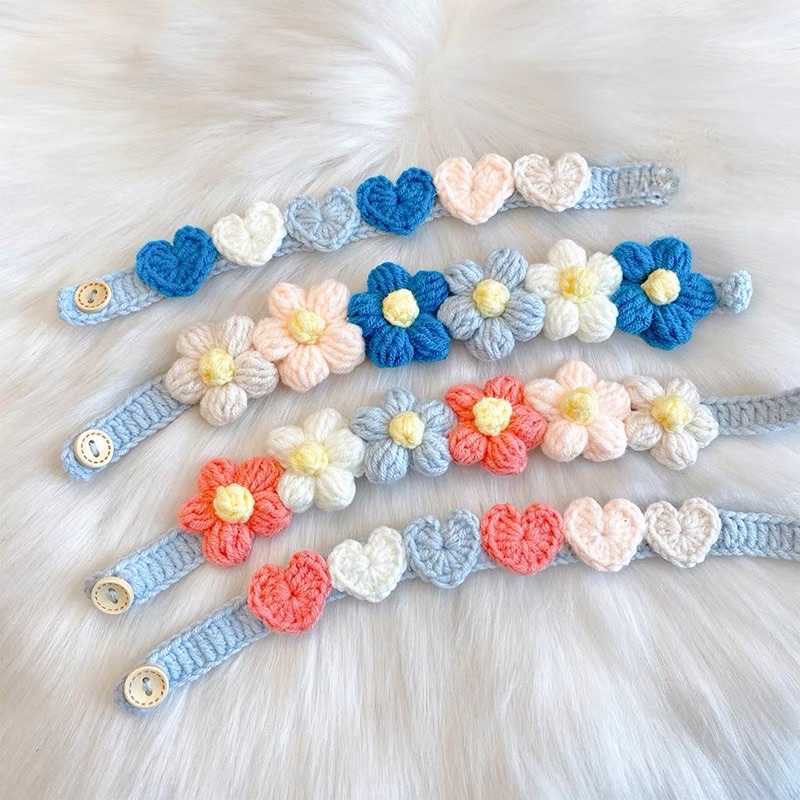 Vòng cổ dành cho chó mèo- Vòng hoa len cho thú cưng/ HANDMADE BY FLOWER.LEN