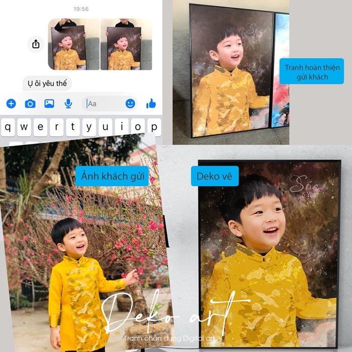 Tranh chân dung màu nước Digital -Vẽ theo yêu cầu của khách | Hany Design