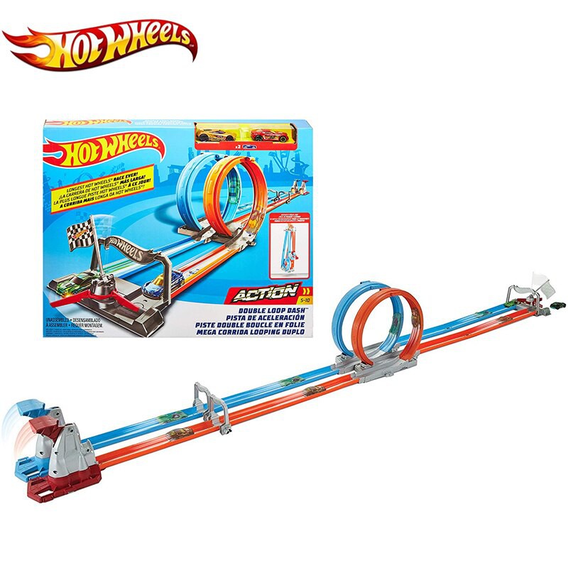 Đường đua xoắn kép siêu tốc xếp gọn Hot Wheels GFH85