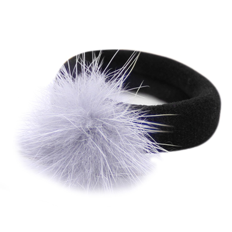 Dây Cột Tóc Đính Bóng Lông Chồn Co Giãn Thời Trang Cho Nữ